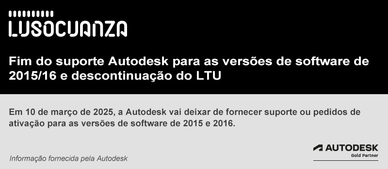 Fim do suporte Autodesk para as versões de software de 2015 e 2016