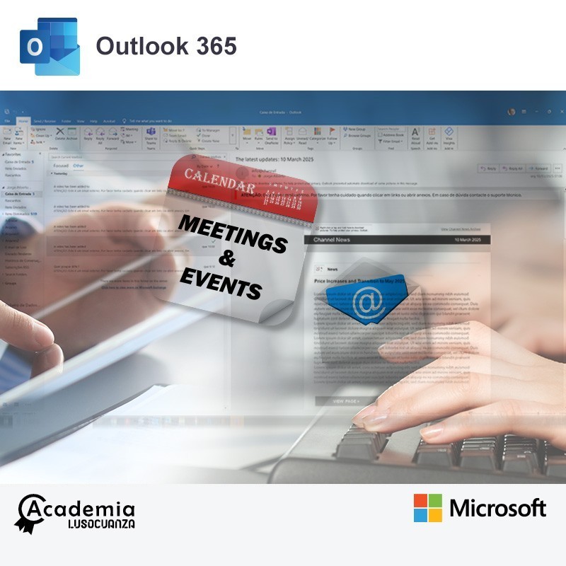 O Microsoft Outlook é essencial para a gestão de compromissos em agenda, reuniões, calendários ou eventos. Permite ainda a gestão de contas de email diferentes e muitas outras tarefas em casa ou fora.