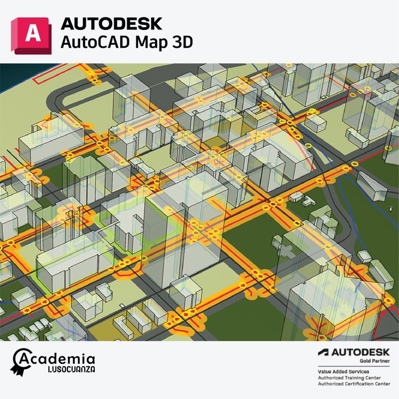 O AutoCAD Map 3D é uma aplicação que permite um acesso abrangente à consulta e edição de dados CAD e SIG (Sistema de Informação Geográfico) numa única plataforma baseada no ambiente familiar do AutoCAD.
Esta aplicação inclui um rico conjunto de ferramentas que permite manipular cartografia em diferentes sistemas de coordenadas e gerir todos os dados associados, quer sejam registados internamente ou dependam de bases de dados externas.